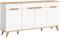 xonox.home Wohnzimmer Stockholm Sideboard Schrank Lowboard TV-Schrank TV-Bank Anrichte in weiß Absetzung Nox Oak, ca.185x95x40 cm