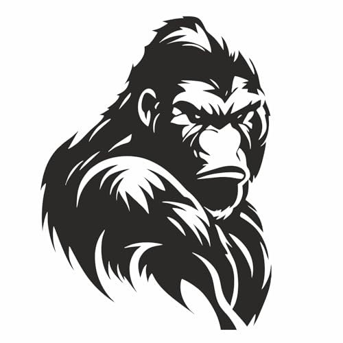 AMA SHOP Aufkleber Gorilla Modell 4 | geeignet für Auto- und Motorradhelm | Aufkleber | Lustig