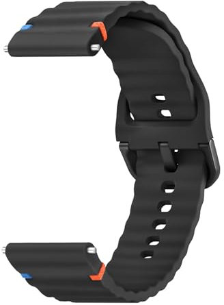ZGCE Cinturino per orologio da polso, 22 mm, 20 mm, in silicone, per uomo e donna, traspirante, impermeabile, a forma di onda, con chiusura rapida, 20mm