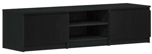 vidaXL TV-Schrank Schwarz Eichen-Optik 140x40x36 cm Holzwerkstoff, TV-Möbel, TV-Board, TV-Sideboard, TV-Ständer, TV-Bank, Fernsehschrank, Fernsehtisch