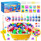 TECJOE Magic Water Elf Toy Kit, DIY Aqua Fairy Water Gel Kit with 10 Molds & 10 Colors, Fishing Game, Includes Storage Case & Display Bottle, Creative Arts & STEM Sensory Toy for Kids