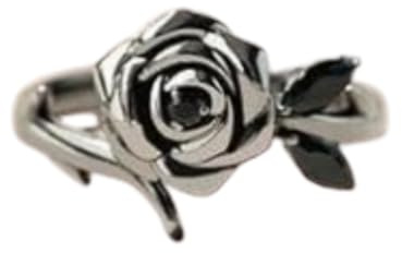 LIBIQI Blooming From Darkness Black Rose Ring - Blacks Roses Rings, Burned and Survived Self-Love Black Ring Inspirational Gift for Women, Blacks Rose Inspiration Rings