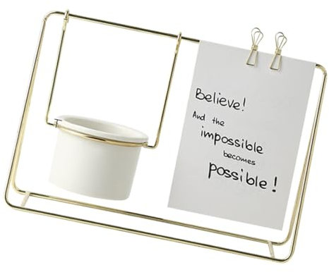 BESPORTBLE Jardinière Décorative en Fer avec Support Géométrique Fleurs Artificielles Jolies Décorations pour Fête Bureau Pot De Fleurs Fausses Plantes Feuilles Maison Fausses