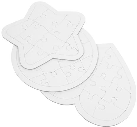 KOMBIUDA 6 Stück Puzzle leer Rätsel laubsäge laubsägen Set für zabawki stymulujące rozwój Papier Weiß