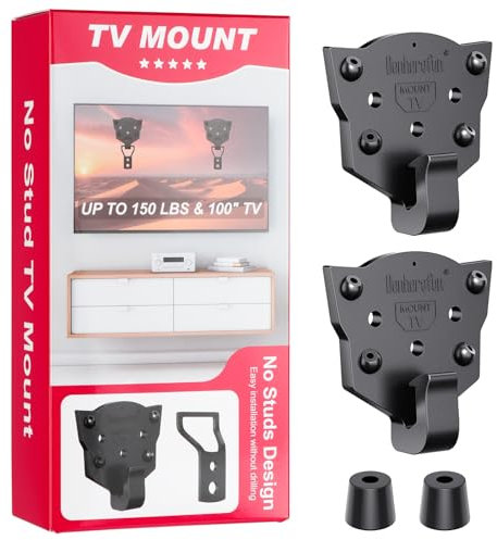 TV Wall Mount - No Drill Installation, TV Mount 150 lbs Heavy Duty Capacity for 26-100 inch TVs, Fits LED/OLED/QLED/Plasma Displays, Bolt Kit Included