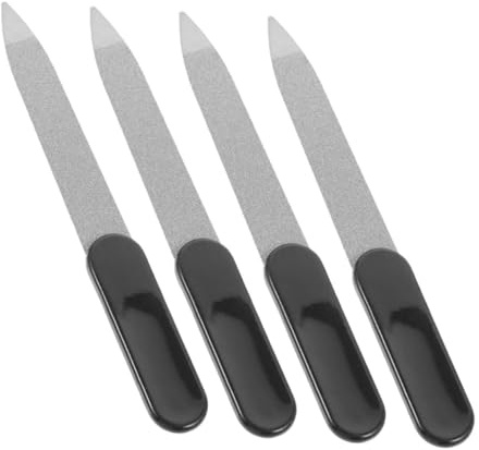 VICASKY 4stücke Edelstahl Nagelfeile Für Maniküre Und Pediküre Mit Glatter Oberfläche Für Empfindliche Nägel Vielseitig Für Finger Und Zehennägel Geeignet