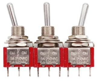10 pezzi SH T8014 Leva standard 3 pin ON-OFF-ON Interruttore a levetta SPDT a 3 posizioni con blocco