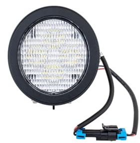 TT Technology LED Arbeitsscheinwerfer 60 W mit 3200 lm für John Deere Traktoren, runder Scheinwerfer 10/30 V mit Delphi Stecker und E9 Zulassung für Feldarbeit bei Nacht