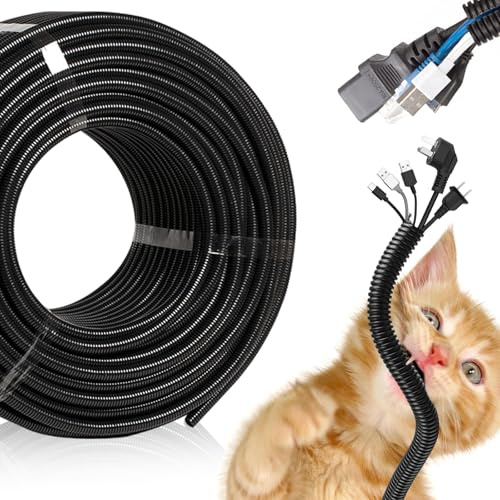 Cable Tidy Sleeve, 5M Universal Cord Protector Wire Loom Tubing Black Cable Management Wire Tidy Cord Protector for PC Provides cable protection
