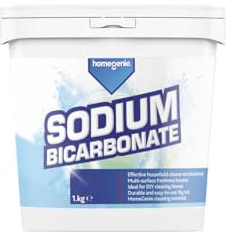 HomeGenie Sodium Bicarbonate Powder 1kg Baking Cleaning Soda - All-Purpose Cleaning & Deodorising Powder for Surfaces, Baths, Ovens & Carpets