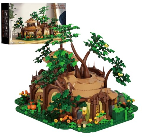 Waldhütte Bausteine Bausatz für Erwachsene, 1854 Teile Baumhaus aus Holz Klemmbausteine, Architektur Modell Spielzeug, Geschenk für das Homeoffice mit Naturmotiv
