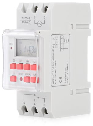 Programmateur Électrique pour Chauffe Eau et Piscine, Horloge Modulaire | 30A Minuterie Numérique sur Rail DIN, Interrupteur Horaire Programmable, 1s-168h, 28 Cycles ON/OFF, Affichage LCD