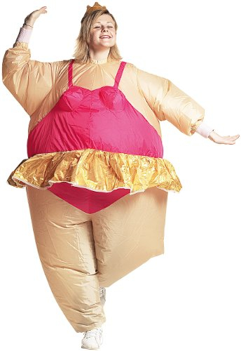 Playtastic Kostüm aufblasbar: Selbstaufblasendes Kostüm Ballerina (Aufblasbares Halloween Kostüm, Selbstaufblasendes Karneval-Kostüm, Scherzartikel)