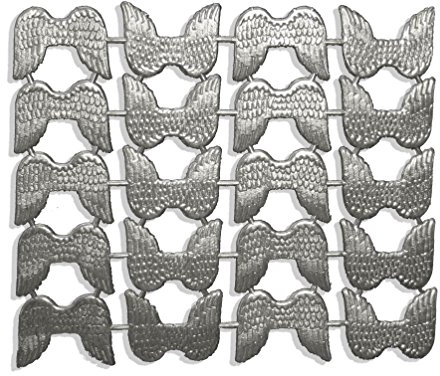 Kunze Engelsflügel klein, 2,5 x 3 cm, Silber, 20 Stück auf Blatt, aus geprägtem Papier