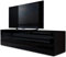 Vladon Lowboard Valencia, Made in Germany, TV-Kommode mit 1 offenem Fach und 2 Klappen, Schwarz matt/Schwarz Hochglanz/Schwarz Hochglanz (155 x 46 x 40 cm)