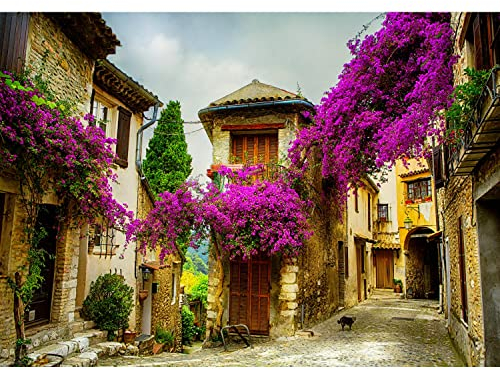 Runa Art Fototapete Toscana Italien 352 x 250 cm Vlies Tapeten XXL Moderne Wandtapete Wohnzimmer Schlafzimmer Violett Braun 9039011b