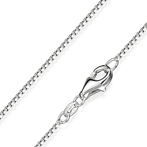 MATERIA Venezianerkette Silber 925 diamantiert - 1mm Halskette Damen Silber in 40cm + Schmuckbox K46-40 cm
