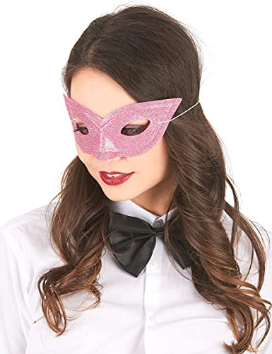 DEGUISE TOI - Loup vénitien pailleté Rose Adulte - Loup - Taille Unique - Rose - Masques - - - Carnaval