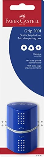 Faber-Castell 183895 Anspitzer Dreifachspitzdose, brombeer/blau
