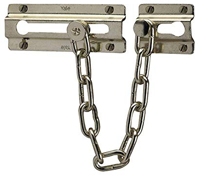 Yale P-1037-CH Door Chain, 6inch/15cm chain length, Polished Chrome Finish, Standard Security, Visi Packed, suitable for Wooden doors