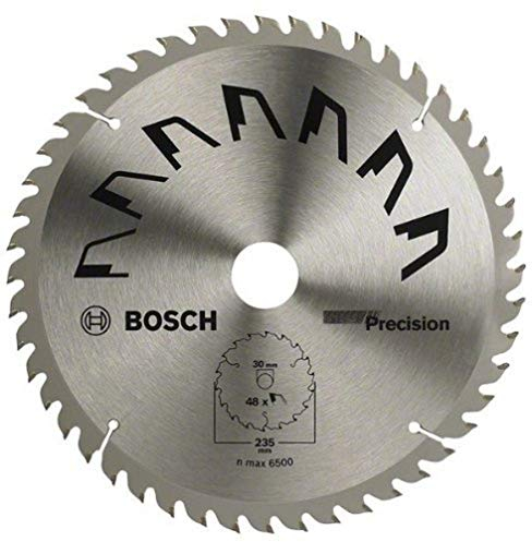 Bosch 1x Lame de Scie Circulaire Precison (pour Bois, Ø 235 x 2.5/1.5 x 30/25 mm, 48 Dents, ATB, avec 1x Bague de Réduction 25 mm, Accessoire Scie Circulaire)