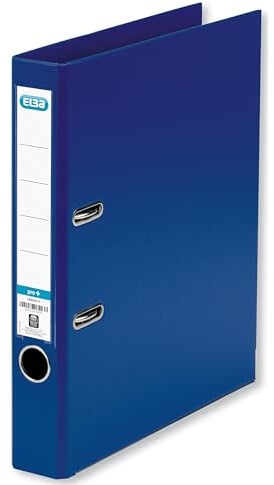 Elba A4 Lever Arch File Slim, 400 sheet capacity, 50mm spine, Strongline Plastic on Board, Single, Blue
