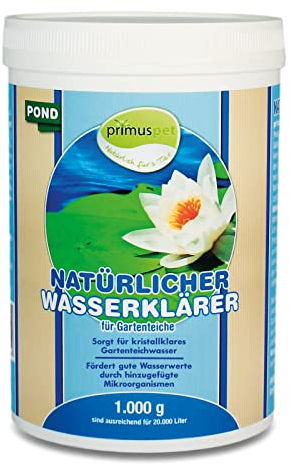 primuspet Natürlicher Gartenteich Wasserklärer Pond (Bindet kleinste Schmutzpartikel, kristallklares Wasser, entfernt Trübungen im Gartenteich), Inhalt:1 kg