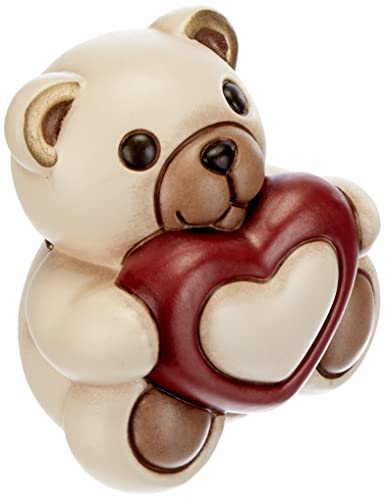 THUN - Teddy Max con Cuore - I Classici, Figure - Idea Regalo - Ceramica - h 8,3 cm - Formato Piccolo