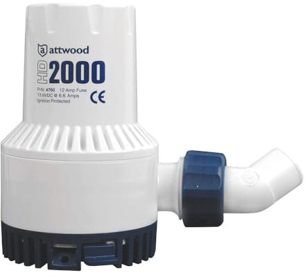 attwood Pompa di sentina per impieghi gravosi serie 2000, 12 V, 2000 GPH