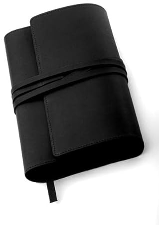 MILANO Lederbuchhülle L schwarz: Variable Buchhülle aus echtem Rindsleder für Bücher bis 24,5 cm Höhe.: Variable Buchhülle aus echtem Leder für Bücher bis 24,5 cm Höhe