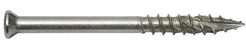 Terrassenschraube inkl. Bit - zur Befestigung von Terrassen und Bodenbelägen /Edelstahl A2- Rostfrei /Spezialgewinde / Senkkopf /5,5 x 90 mm / 60 Stück