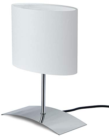 Trango 2018-04W Nachttischlampe *WHITE HOUSE* Tischleuchte, Nachttischlampe, Schreibtischleuchte, Tischlampe, Lampe mit Stoffschirm in Weiß L: 200mm B: 100mm H: 300mm ohne Leuchtmittel