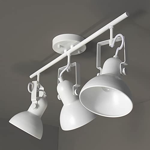 Licht-Erlebnisse Strahler Weiß Metall 3-flammig 56cm lang Retro Design verstellbar E14 Deckenleuchte Wohnzimmer Flur