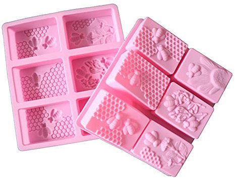 2 Stück 3D Biene Form Silikon Form Rechteckig Form für Seife, Kuchen, Backen, Basteln