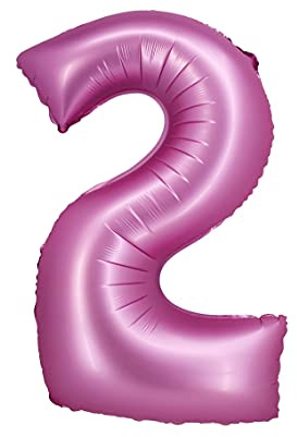 GoDan Beauty&Charm Folienballon, Ziffer 2, Satinrosa, 76 cm