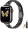 MioHHR Slim Straps Compatible with Apple Watch Strap 38mm 40mm 41mm 42mm(Series 10),Thin Stainless Steel Metal Chain Band for Women iWatch Straps Series 9 8 7 6 5 4 3 2 1 SE,Black