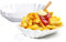 BigDean 6er Set Pommesschale aus Porzellan 19,5 cm - Weiß - Currywurstschale Pommes Frites Currywurst Snack Schale