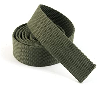 25mm 38mm Breit Baumwolle Gurtband, 5 Meter Canvas Baumwollband für Rucksäcke Nähen (38MM, Armeegrün)