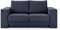LOOKS by Wolfgang Joop Looks V-2 Designer Sofa mit Hockern und Regal, 2 Sitzer Couch, Funktionssofa, dunkelblau, Sitzbreite 140 cm