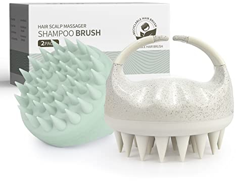 AIMIKE 2 pcs Kopfhaut Massagebürste Shampoo Bürste, Umweltfreundlich Silikon Shampoo Haarbürste für Peeling und stimulieren das Haarwachstum, Reduziert Schuppen, Scalp Massager für Nass Trocken Haar