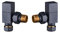 Keenware KRA-164 Square Towel Rail & Radiator Angled Valves: Anthracite Grey