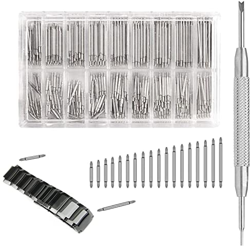 KARELLS Barras de Resorte para Correas de Reloj, 144 Piezas Pasador Enlace de Correa, 8-25 mm, Herramientas de Reparación con Removedor de Herramienta de Reparación