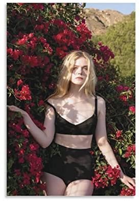 TSALF Kunstwerk Malerei Leinwanddrucke Kein Rahmen Elle Fanning Poster Teenager Mädchen Wandmalereien für Wohnzimmer Badezimmer Küche Wandkunst 60x90cm