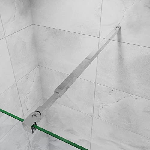 Barre de stabilisation extensible 73-120cm pour douche à l'italienne, barre de fixation en aluminium chromé