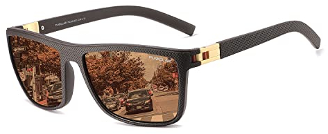 PUKCLAR Polarisierte Sonnenbrille Herren TR90 Rahmen Leichte UV400 Schutz Quadrat Sonnenbrille