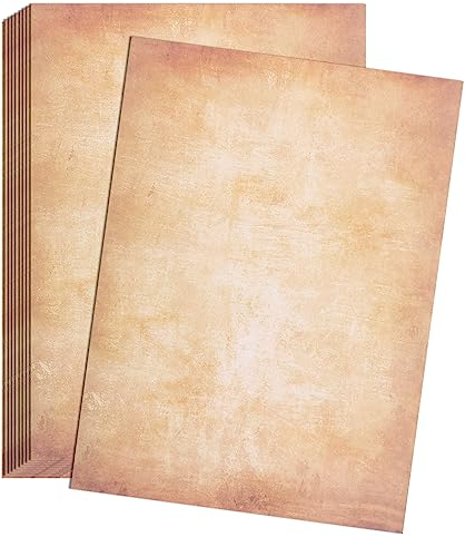 70 Sheets Vintage Letter Papers, Old Looking/Vintage Design Craft Certificate Document Paper, Antique Aged Writing Papers Similar to Parchment Paper for Vintage Invites Letters- Dark Yellow