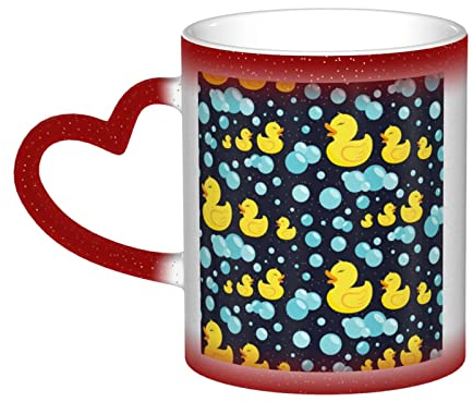 WOWBED Gummienten Farbwechsel Tasse Keramik wärmeempfindliche Farbwechsel Tassen wärmeaktivierte Sublimation für Kaffeetasse