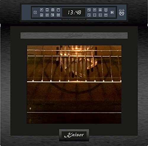 Kaiser Einbaubackofen »EH 6306 RS«,Schwarzes Stahl,79L 15 Fkt. Grill Air fryer Full Touch,Autark, Heißluftofen, Herausnehmbare Glasstür, mit Grill, Umluftofen, Katalytisches Reinigungssytem