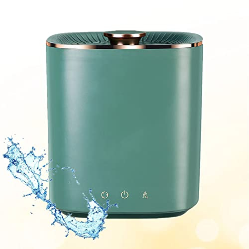 Samnuerly Portable Washing Machine No Plumbing 2.5L Turbine Portable Washing Machines Mini with Blue Light for Camping Apartments Dorms Business Trip,White (Green)