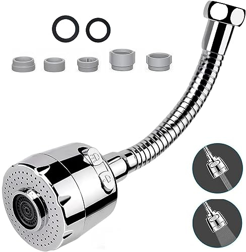 Rallonge robinet de cuisine avec 2 modes 35cm, douchette pour évier, brise-jet robinet cuisine 360° degrés, aérateur robinet cuisine avec économie d'eau et filtre (35 cm, 2 modes)